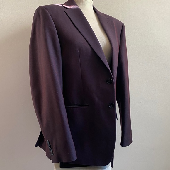 Calvin Klein suit blazer eggplant / Aubergine - Picture 2 of 14